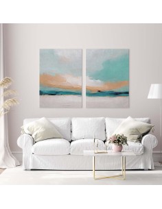 Díptico Abstracto Turquesa